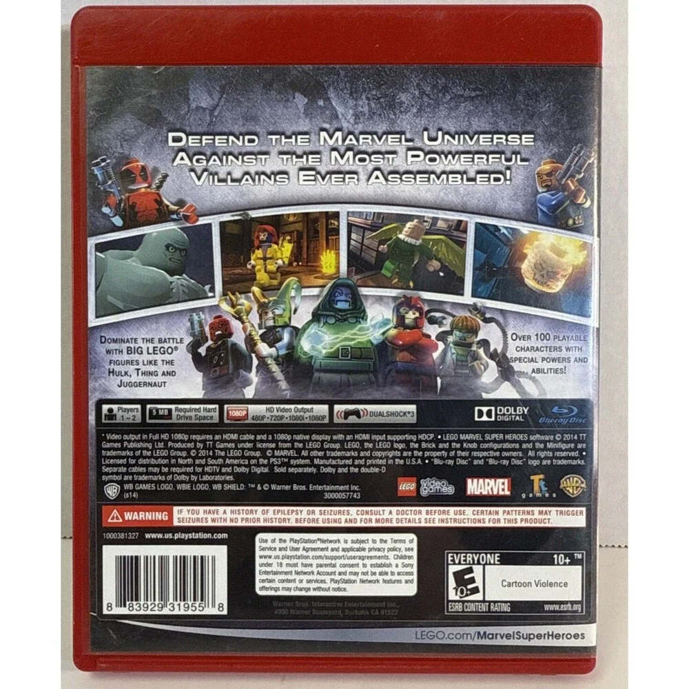 LEGO Marvel Super Heroes (Sony PlayStation 3, 2013 PS3) Greatest Hits